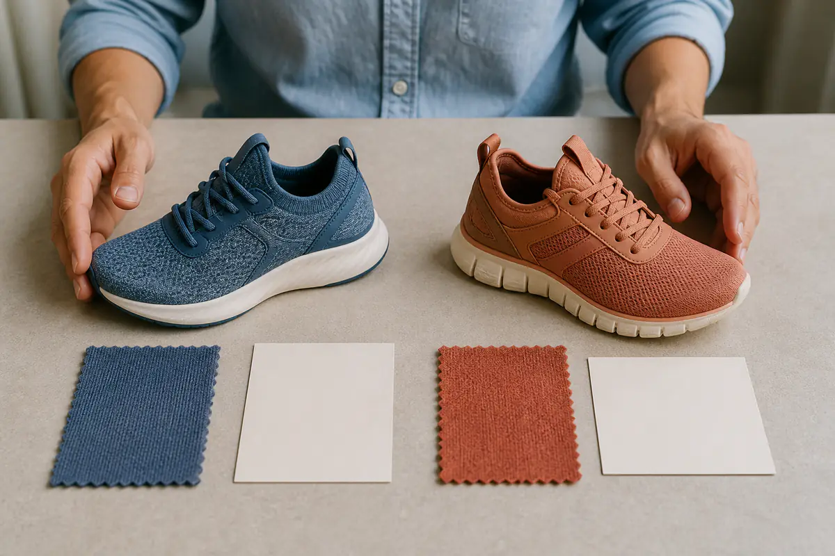Two balanced fictional unbranded sportswear buying routes compared side by side