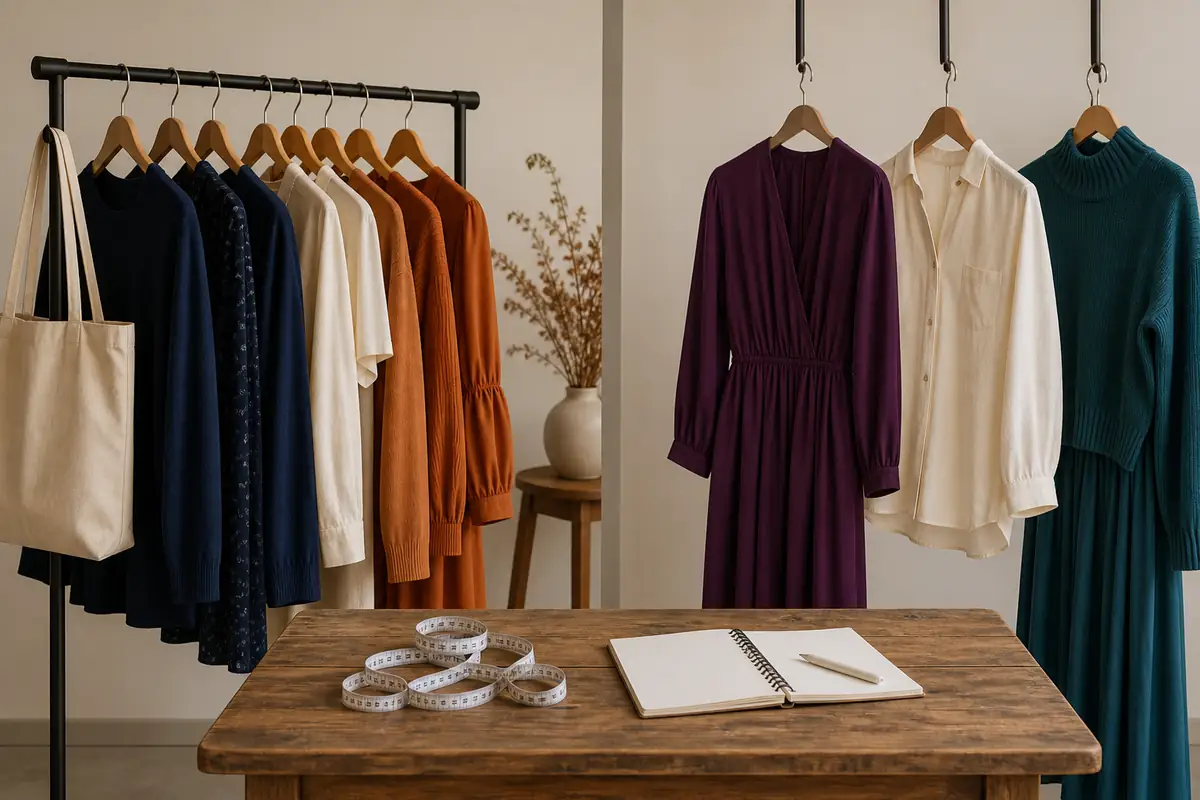 Two distinct unbranded fashion rails arranged as a balanced retailer comparison